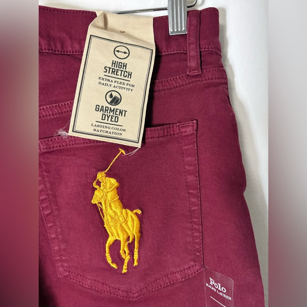 NWT Women’s Polo Ralph Lauren High Stretch Burgundy Jeans Size 29R skuB2 - Picture 6 of 8